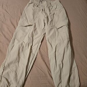 Women’s Cargo Jogger Pants in Light Cream